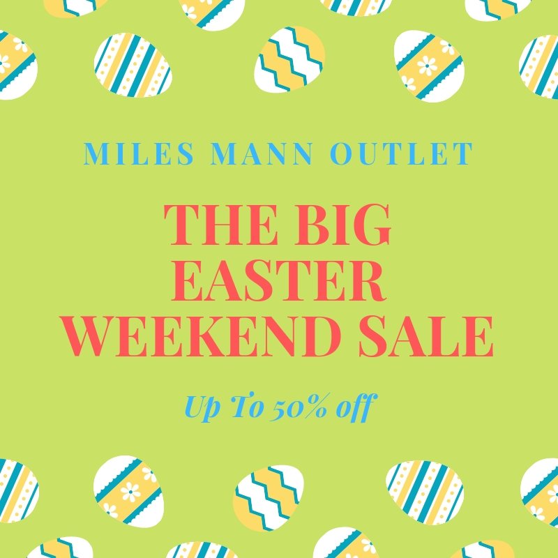 MilesMannOutlet's tweet photo. This weekend, why don't you put down the chocolate and pick yourself up a bargain instead 😁
Up to 50% off selected items... 
Sales starts on Good Friday 🐰 https://t.co/u7m1fBHGJK