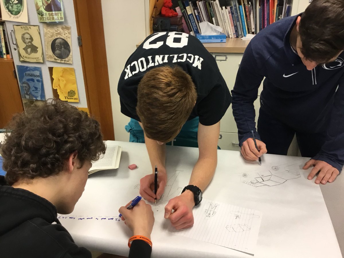 ReneeStallings4's tweet photo. Keeping Chris McCandless alive through the voice of @JonKrakauer2. Juniors illustrating Alexander Supertramp from perspective of those interviewed. #happinessonlyrealwhenshared https://t.co/46gWMBMN2N