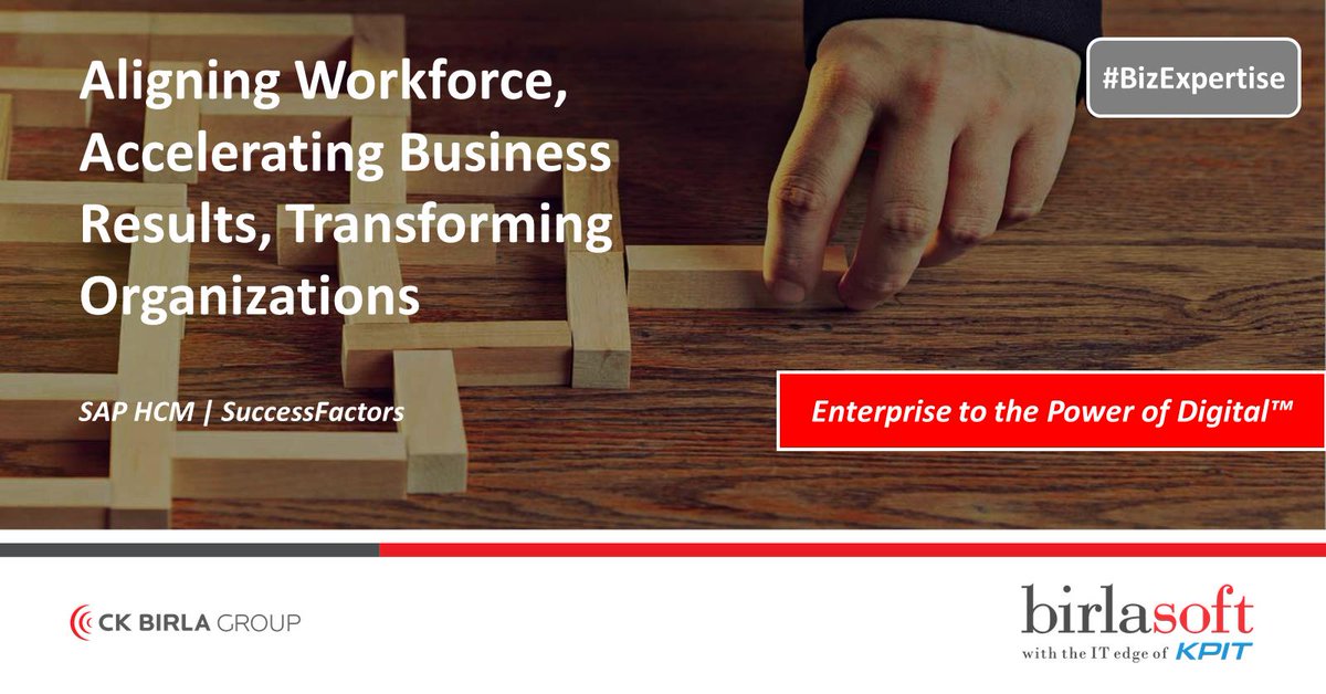 birlasoft's tweet photo. #BizExpertise | #TrustedPartner | Our strategic advisory, combined with @SAPHCM &amp; @successfactors solutions, are designed to give your organization the tools needed to align your #workforce &amp; #accelerate biz results for greater return on your #investment. https://t.co/5n5VVHYLxz https://t.co/wder5qmvGJ