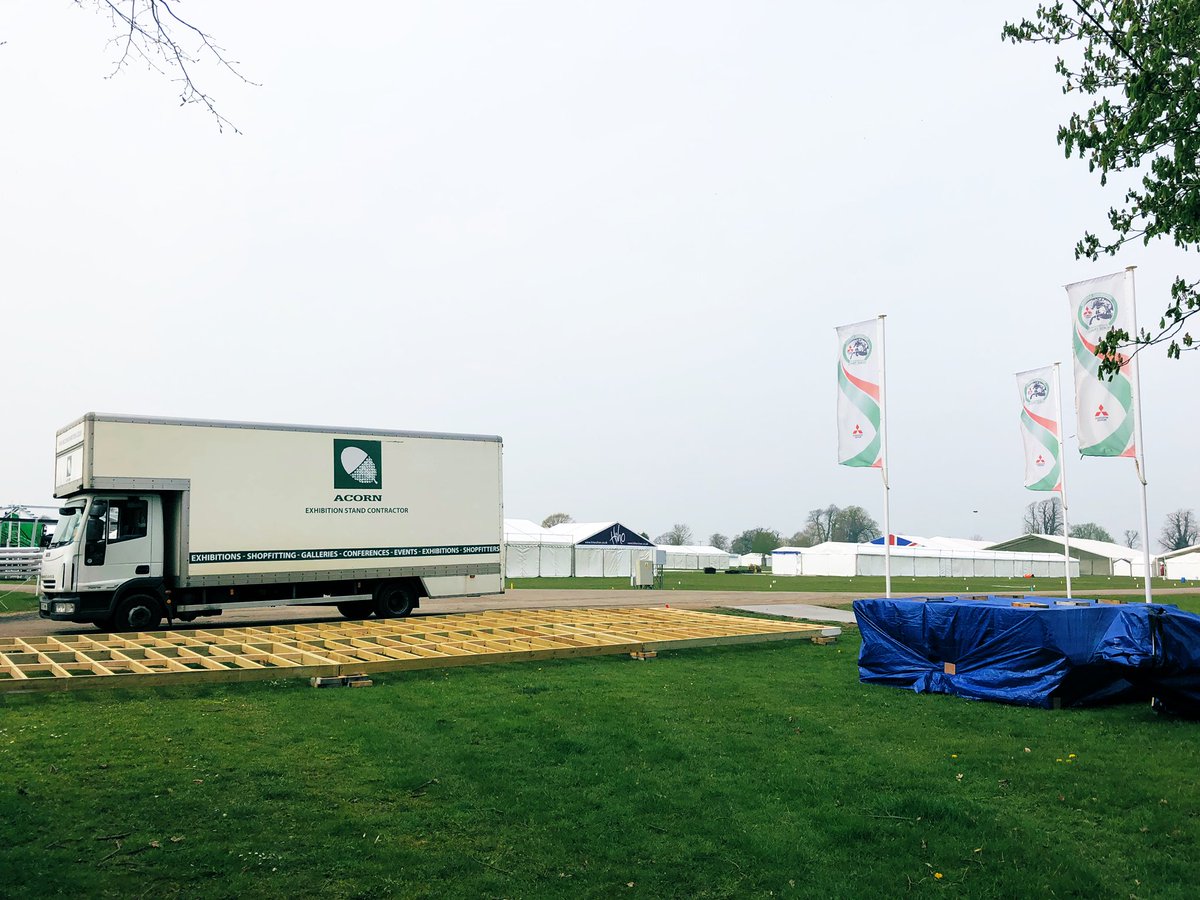 A nice cloudy one at #BadmintonHorseTrials for our first drop-off today. #Acorn will commence building our stand here next week for #ClarendonFineArt at the event. #AcornExhibitions #HorseTrials #2019