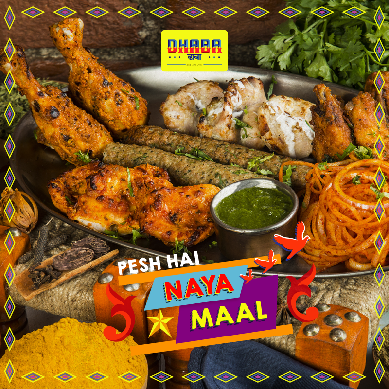 dhaba1986's tweet photo. Oye Dhaba log! Dhaba da NAYA MAAL try karna mat bhoolna! NON VEG PLATTER jaise mazeydaar dishes aapka intezaar kar rahe hai! Jaldi karo! Dhaba aao, mazey se khao! Log onto https://t.co/mQqNGBvilu to make a booking today! #NayaMaal #SwaadAnusaar https://t.co/DgZro9CU9z