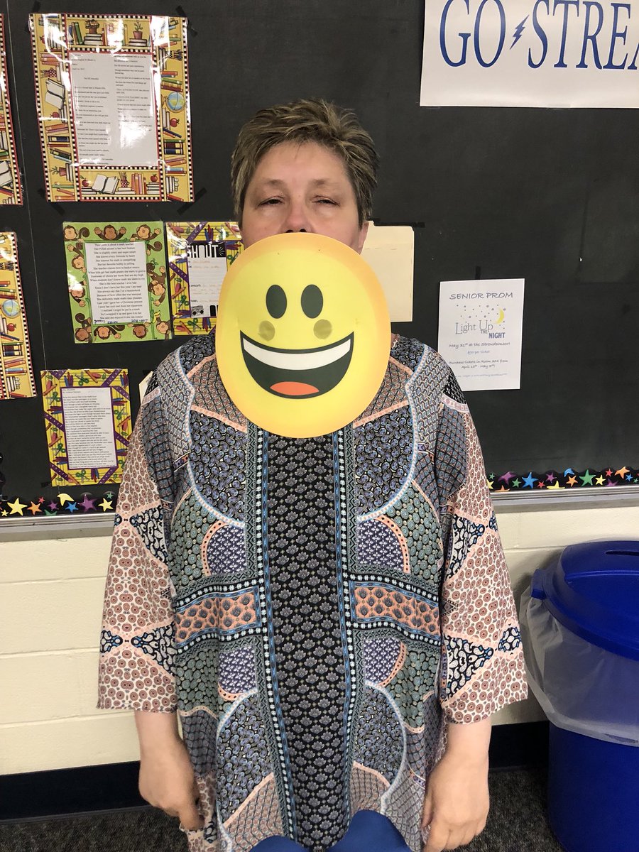 Another penny wars prize!! Mrs. Dicosmo is wearing a smile ALL DAY! #positivevibes <a href="/WHRHighSchool/">Warren Hills HS</a>