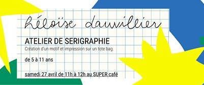[ATELIER] Venez initier vos enfants à la sérigraphie samedi 27 avril au SUPER Café ! Ils réaliseront un Tote Bag unique :)
infos, inscription : facebook.com/events/8453286…