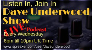 Looking forward to joining Dave Underwood on his show tonight, 8-10pm! daveunderwoodshow.co.uk or wcradio.co.uk, 
Or search for 'Dave Underwood Show' for the app
