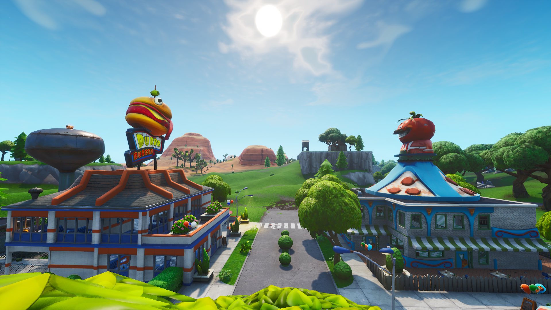 Mikey Retail Row The Endgame Of Fast Food Has Begun The New Battle Between Durrr Burger Amp Uncle Pete S Pizza Pit Both Restaurants Now House Their Respective Mascot Head Fortnite T Co Ggkoa6xrtr