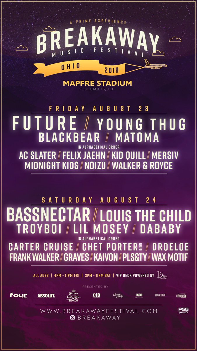 BreakawayFestOH's tweet photo. Your #BreakawayOhio 2019 lineup! 

Secure your tickets now at:
https://t.co/AVnMmZEC4S https://t.co/QEnPjUo5Wz
