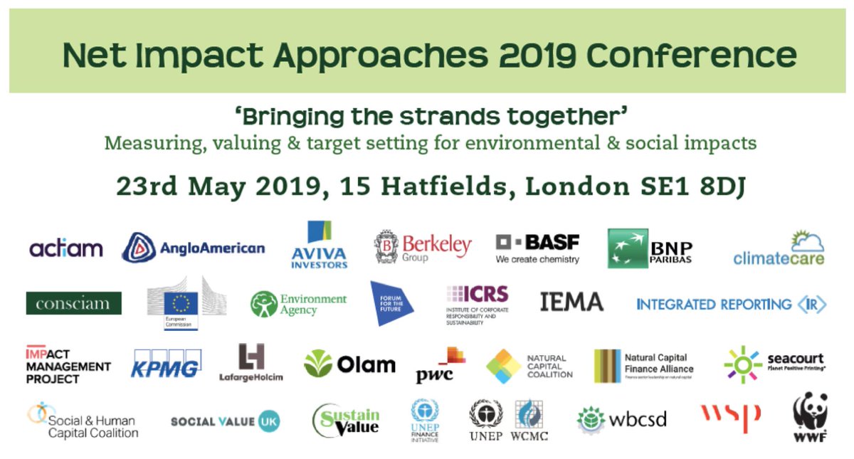 JSpurgeonSV's tweet photo. 1 week left for Advance Rate discounts for #netimpactapproaches 2019. Reg by 24th April &amp; see latest Agenda: https://t.co/BzGoUasqBv. Hear @EvaZabey1 @TonyJuniper @Mark_Gough @zlegrand @EmmaHowardBoyd @stevewaygood orgs below discuss latest on #netpositive &amp; #impactvaluation https://t.co/wS5Wz3qbA7