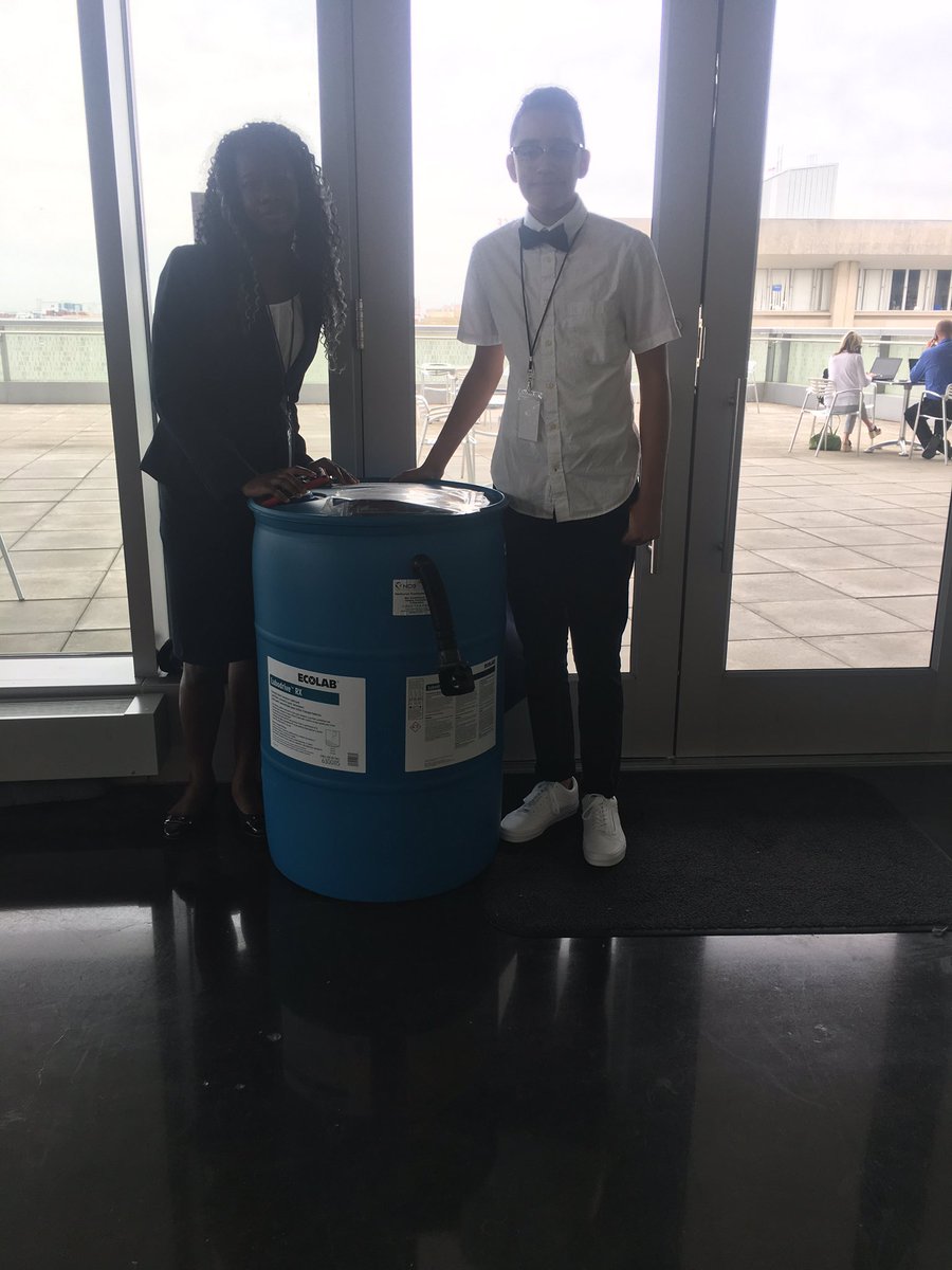 BDU_INTERNS's tweet photo. BDU Scholar wins rain barrel from @CocaCola , a sponsor at the Indy Sustainability Summit #19ISS https://t.co/E6bSgcfdCU