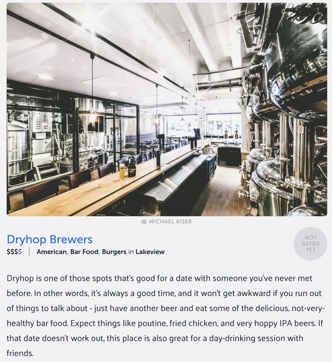 Many thanks to <a href="/infatuation/">The Infatuation</a> for including us in their Best Brewpubs in Chicago Guide!

theinfatuation.com/chicago/guides…

#dryhopbrewers #chicagobeer #chicagobrewery #lakeviewchicago #chicagobrewpub