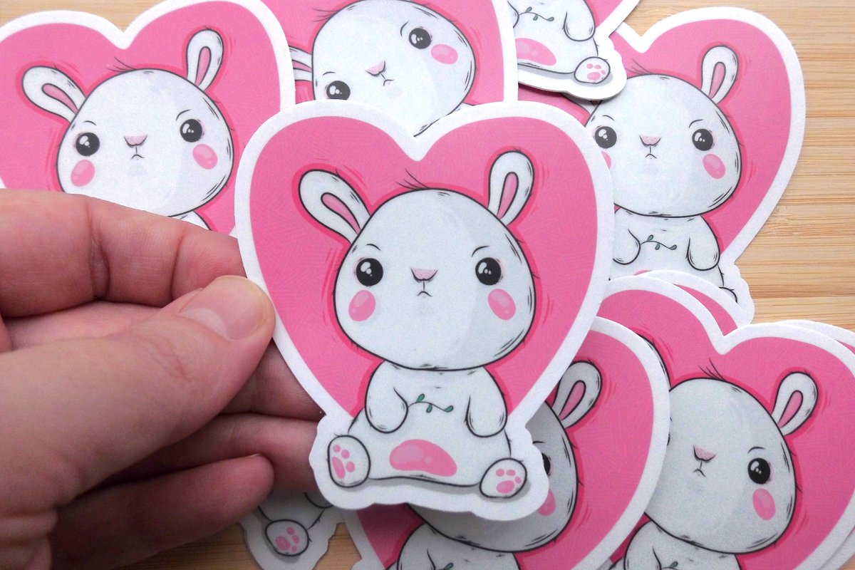 EMatraskina's tweet photo. Kawaii Bunny Sticker - Cute Vinyl Sticker - Waterproof - Weatherproof - Outdoor Sticker https://t.co/Euxyi1HPMN #bumpersticker #pink #birthday #easter #white #kawaiibunny #bunnysticker #cute #vinylsticker https://t.co/DUgdoheV19