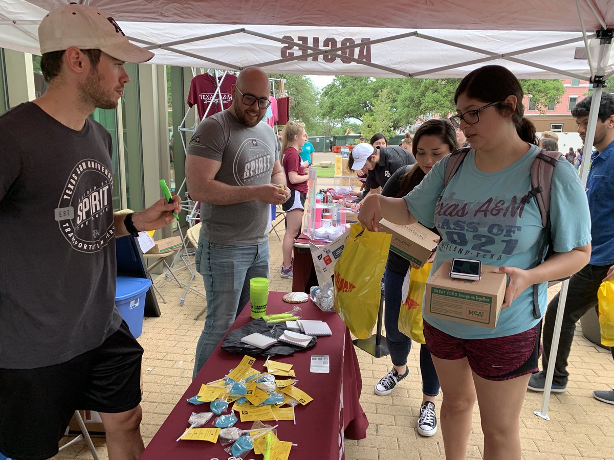 TAMUTransport's tweet photo. Only 40 more minutes to get some free Transport swag! Stop by and see us!
#MSCBDAY2019 https://t.co/81Relkxkb4
