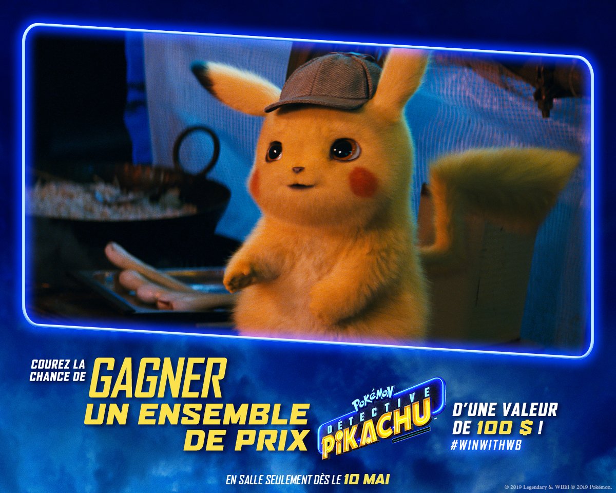 WarnerBrosCA's tweet photo. *SURPRISE* Vous avez dit ensembles de prix #DetectivePikachu ? ⚡ Participez et courez la chance de gagner à #WinWithWB! Pour participer et pour les précisions : https://t.co/FJu0ciEPEs https://t.co/fvXi9ST3cC