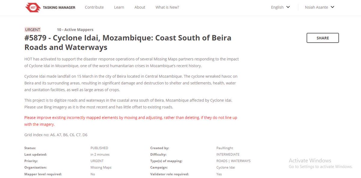 Nsiah_Asante's tweet image. My contribution to mapping project Cyclone Idai. 
#CycloneIdai 
#HOTOSM
#Humanitarianmapping
#Openstreetmap
#Digitalcartography
#GIS
#Remotesensing