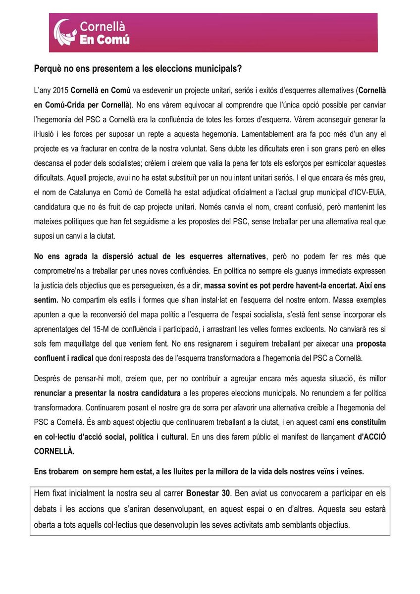 Cornellà en Comú tweet media