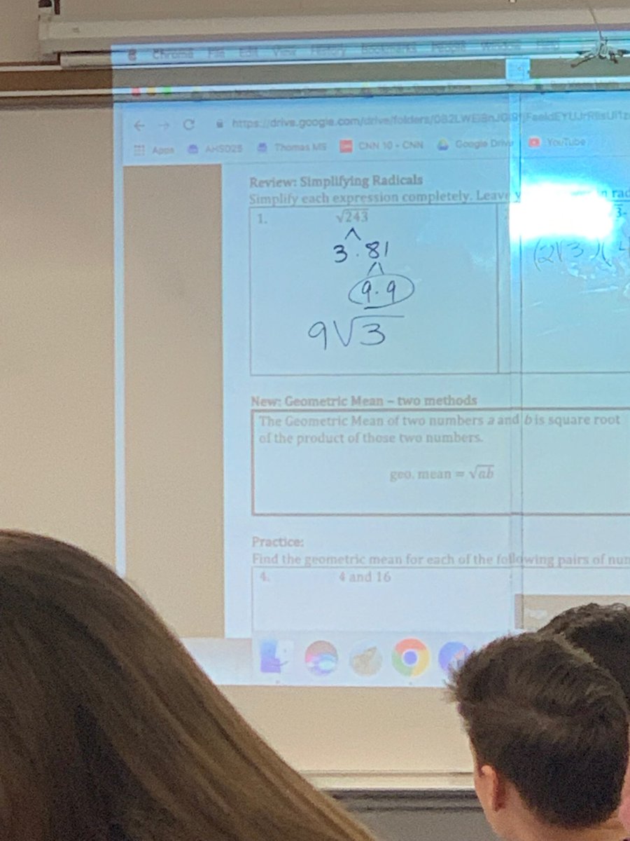 kwilliams_edu's tweet image. Observed a geometry lesson this morning. Students used part-part-whole strategy to help them simplify radicals. This is first introduced in the primary grades! #ahsd25 #mathbuilds #sd25math