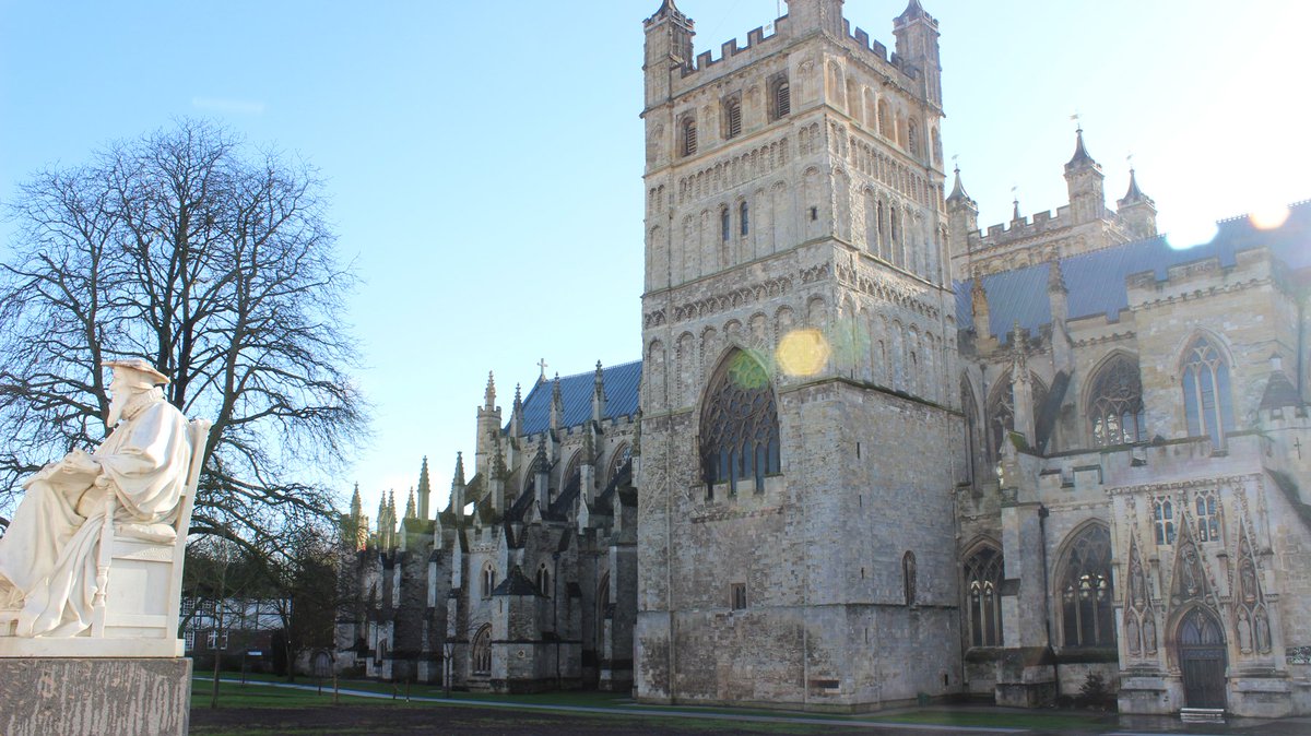 ExeterCathedral's tweet photo. In 24 hours, the Peter Bell will be rung from Exeter Cathedrals’ North Tower for seven minutes at 19.00 in solidarity with churches and Cathedrals across France and England, marking our solidarity with the people of Paris and the community of the Cathedral of Notre Dame. https://t.co/baLlt2tEmC