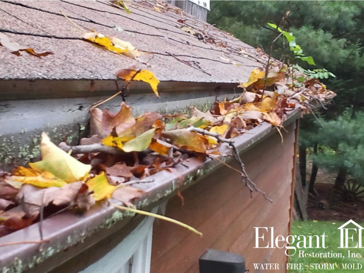 Make sure you clean your gutters this spring! Debris in your gutter can cause a leaky roof or water damage to the interior or exterior of your home. If you experience any water, fire, storm, or mold damage in your home or business give Elegant Restoration a call at 866-712-4911