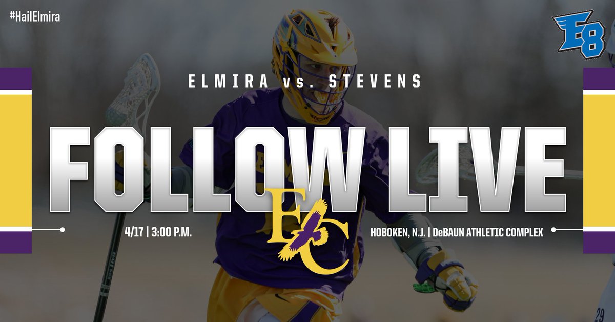 .@Elmira_Lacrosse challenges <a href="/Empire8/">Empire 8</a> foe <a href="/StevensDucks/">Stevens Ducks</a> on the road at 3:00 p.m.! #GoEC #SOAR #HailElmira #E8mlax

Follow along here⬇️
📊: bit.ly/2Oo2JlS
📺: bit.ly/2Csooo7
