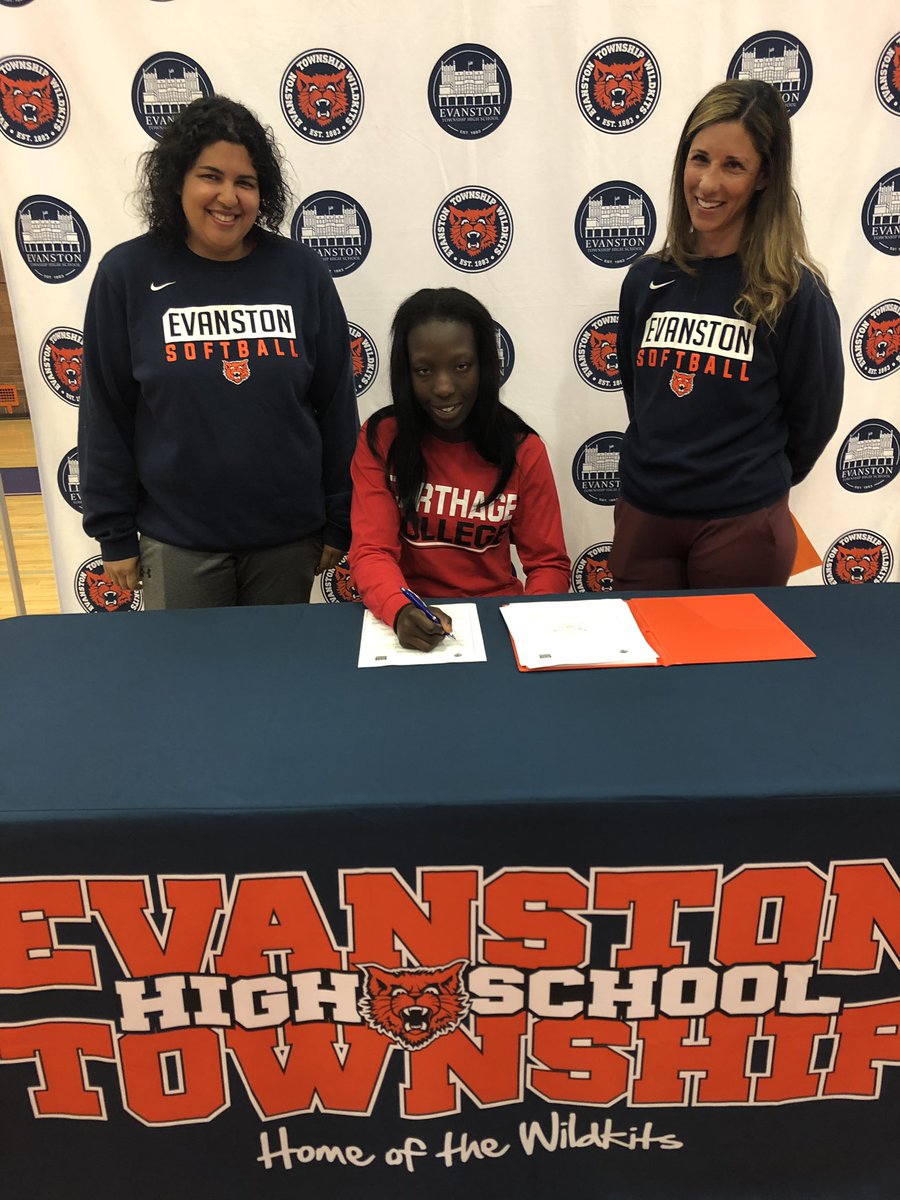 ETHSports's tweet photo. Congratulations &amp; #MaxEffort to Elizabeth Ayeni on her commitment to attend school and continue playing Softball at Carthage College!!!
@CarthageSball #SigningDay
@Pioneer_Press @EvanstonPatch @EvRoundTable @ETHSWildkits @WildkitSoftball https://t.co/Y5a3rRHkon