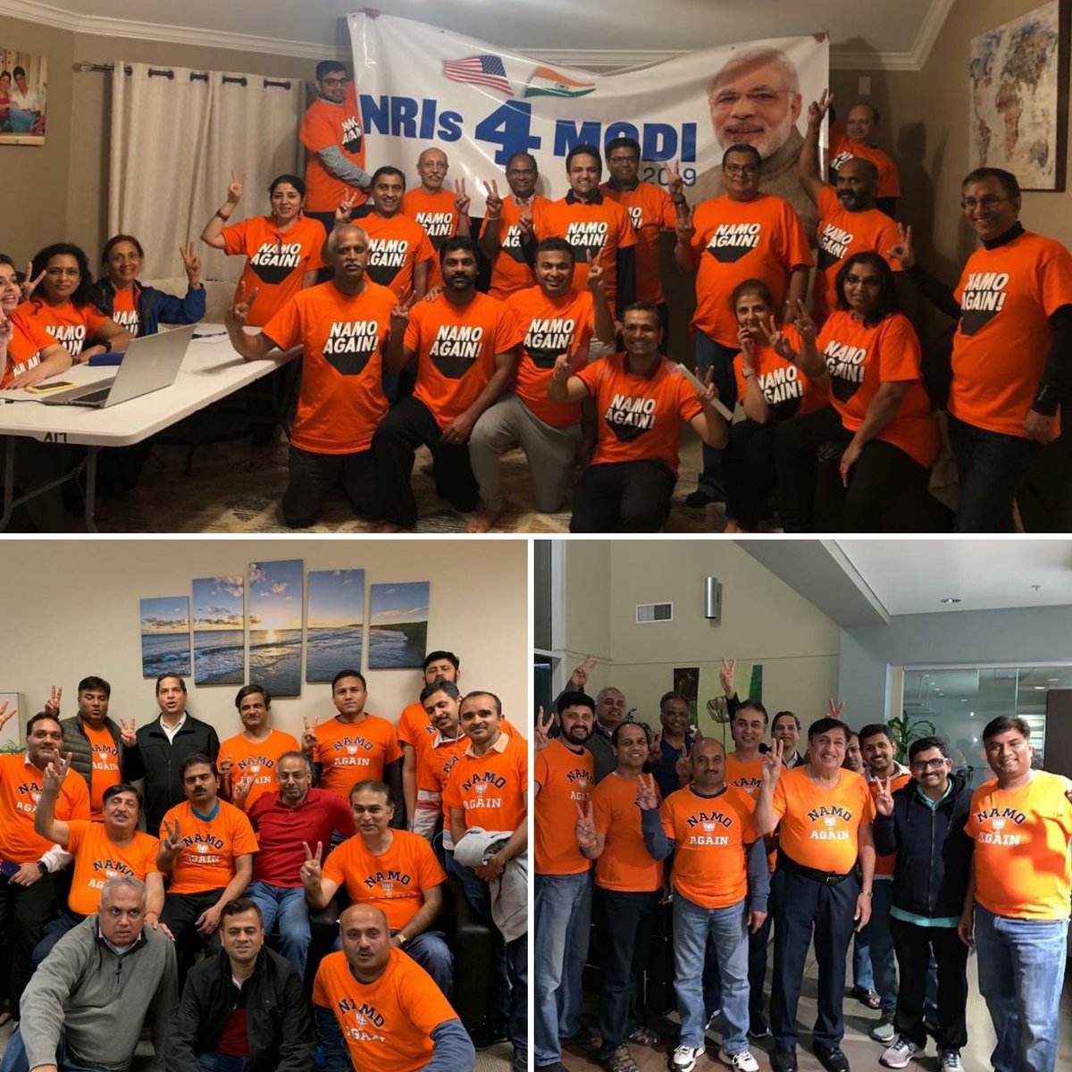 namomerchandise's tweet photo. NaMo is taking India to higher levels of growth and prosperity. And people at USA showing their support for growing India with NaMo Again with Lotus T-shirt!
Shop to show your support at https://t.co/6Czw3BXYBr or on the NaMo App at https://t.co/TQbP2KsOFF https://t.co/jEoMpAdQ70