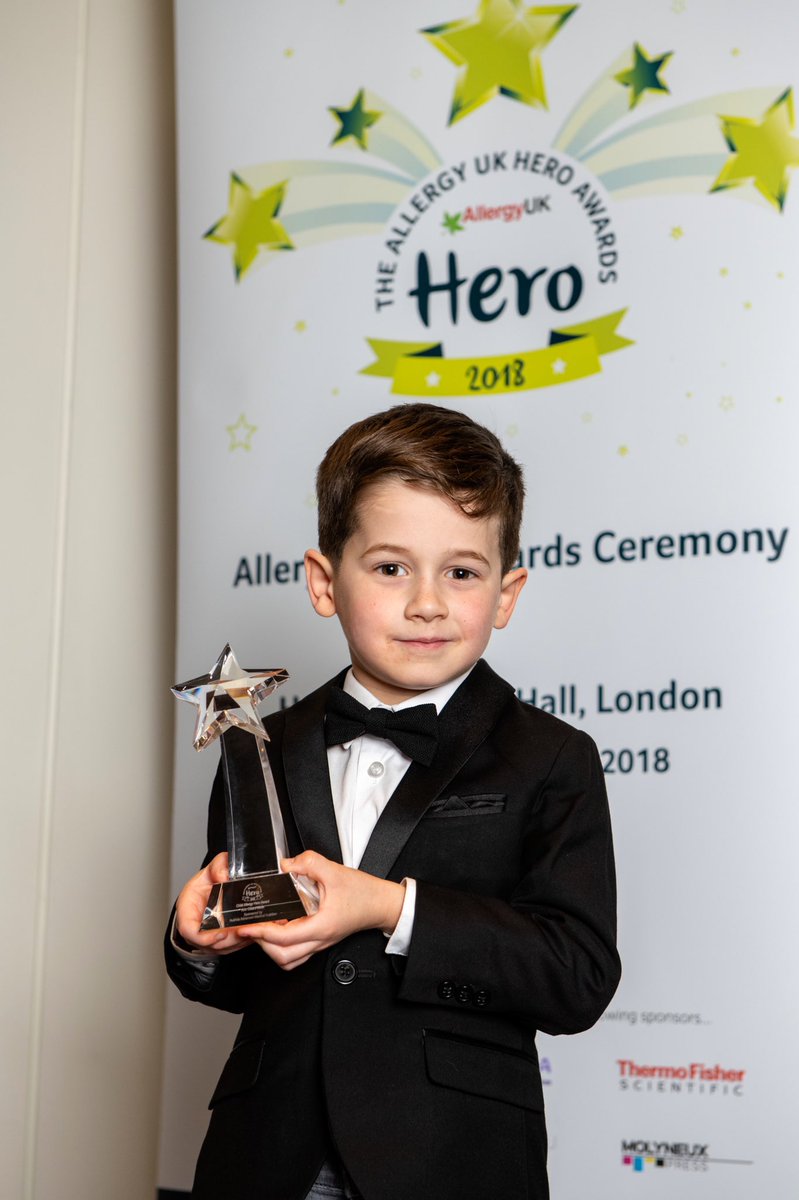 Guys, meet Arlo. Winner of the Allergy UK Child Allergy Hero Awards 2018. I loved hearing Arlo’s story about his allergy to peanuts, tree nuts, eggs and cows milk. Our vegan cake gave him his “first bite of shop bought cake” - Arlo’s story is available on the allergyUK website💙