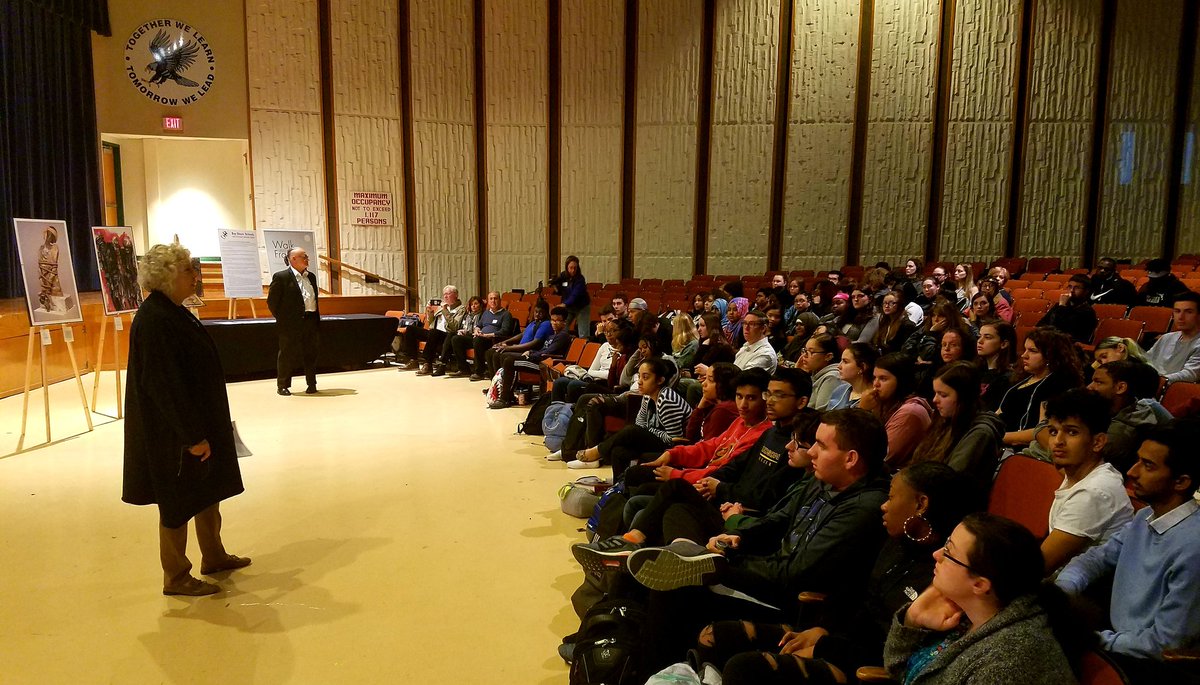 HHSBluehawks's tweet photo. Dr. Suttmeier introducing Assembly member Didi Barrett, #NY106, at our #WalkWithFrank assembly on PTSD amongst our military.
@RSnewsroom @dinerdialogues https://t.co/3796BdZXUQ