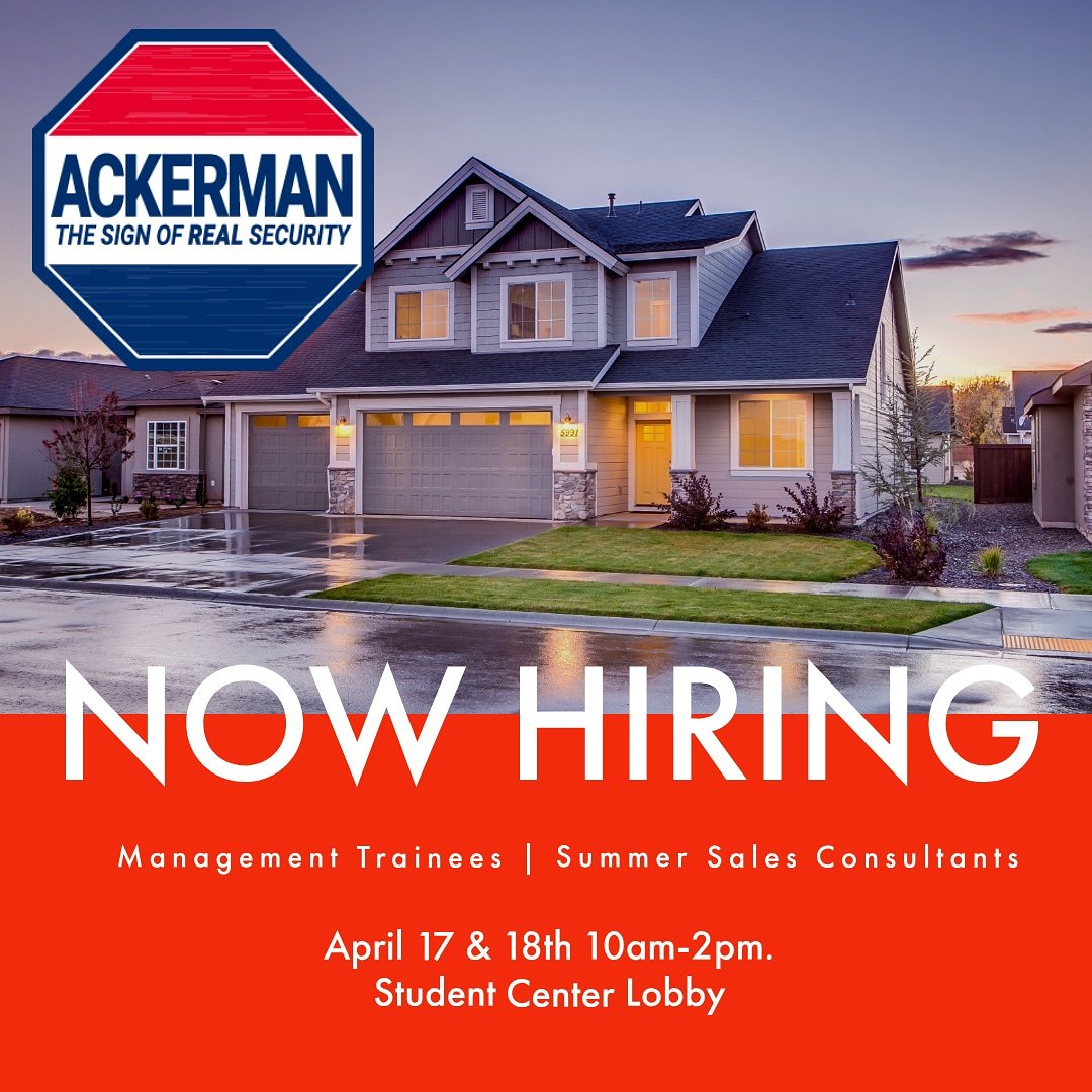 BowieCdc's tweet photo. Ackerman Security is looking for qualified individuals for their management training program. In addition, they are hiring summer sales consultants to sell their products in the DC and Baltimore metro areas. Visit their info table today and tomorrow!! https://t.co/eNg2esbjF2