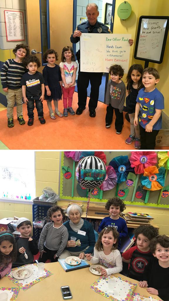 KellmanBrown's tweet photo. Last week, #Kochavim celebrated the birthdays of Ms. Ruth, our #volunteer from @Lions Gate, and Officer Randy!

#KBAwesome #birthday #HappyBirthday #Cochavim #celebrate #celebration #YomHuledetSameach #KBAkids #KBAcommunity #Jewish #Community #JewishCommunity #JewishEducation https://t.co/hb5HH1pUIC