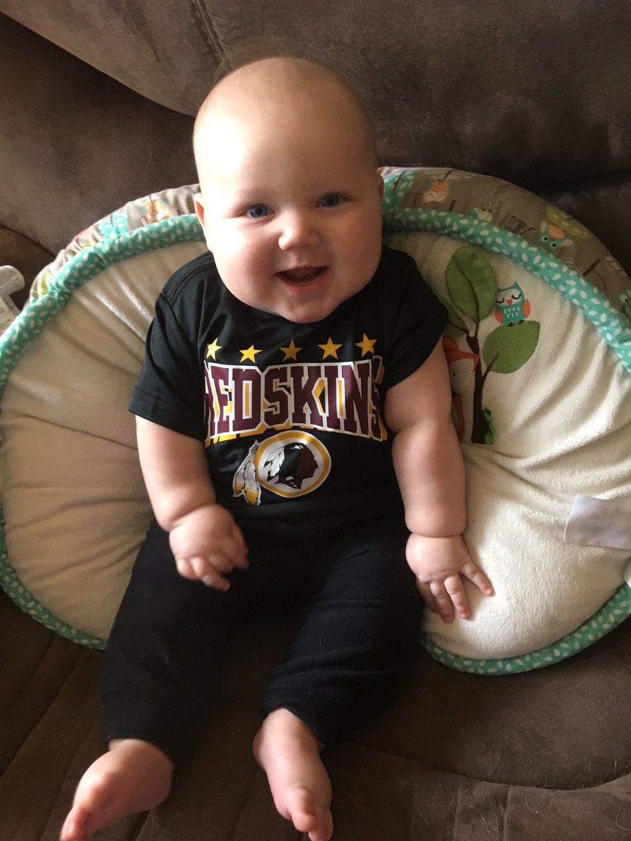 Mrs_Disheroon's tweet photo. Easton is super excited to be rocking his new @Redskins gear!! #redskins #redskinsbaby https://t.co/EnYDzjcG1g