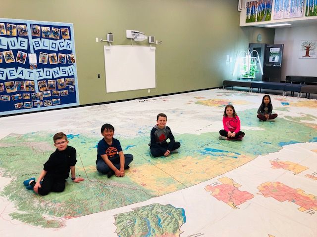 rdpschools's tweet photo. It was a great week @ecolebw last week as they were engaged in democratic literacy with a giant floor map detailing all of Canada's 338 federal ridings. This opportunity was provided by @CanGeoEdu and @CPAC_TV #RDPSD #RedDeer https://t.co/cKovpTT3w4