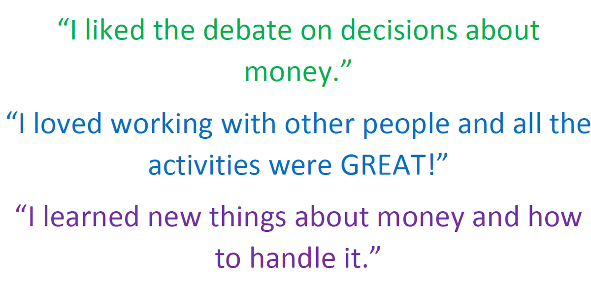 Some quotes from Year 7 students <a href="/GrangeTech/">Grange Tech College</a>, who took part in the recent Money and the World of Work Day. Thank you to all of the wonderful volunteers for making it possible.