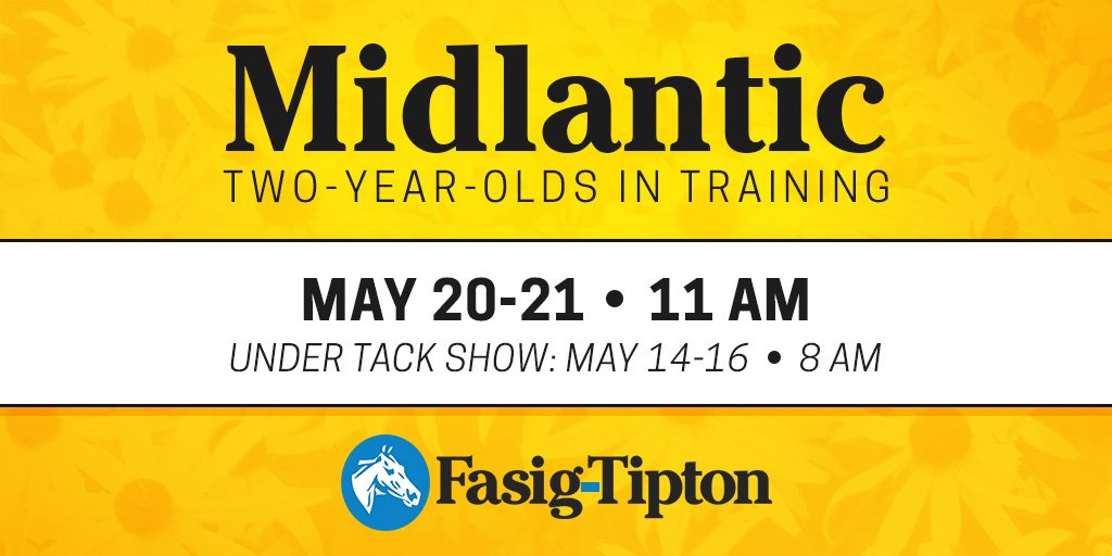 FasigTiptonCo's tweet photo. Midlantic Two-Year-Olds in Training catalogue now online https://t.co/VOcsk5WBCn #FTMD2YO https://t.co/PedBSz2Tpx