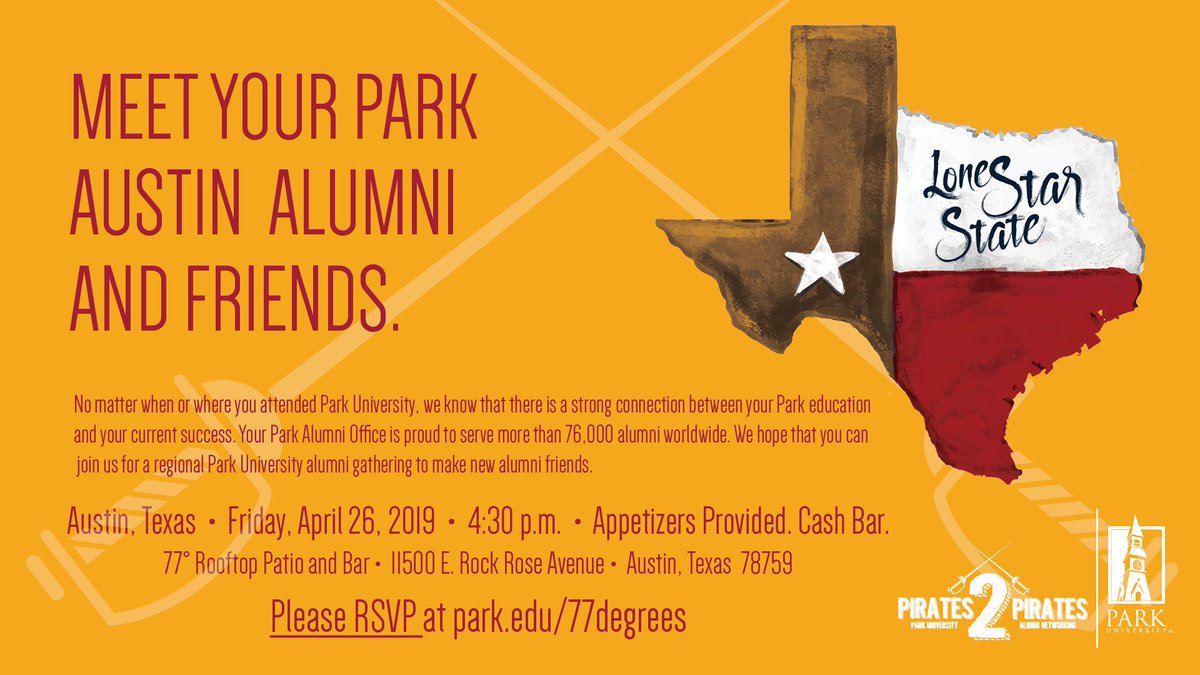 ParkUAustin's tweet photo. Enjoy some "Me" time and reconnect with Park University Alumni and Staff!  Save the date &amp; RSVP today! https://t.co/M5zJBbKfrO
