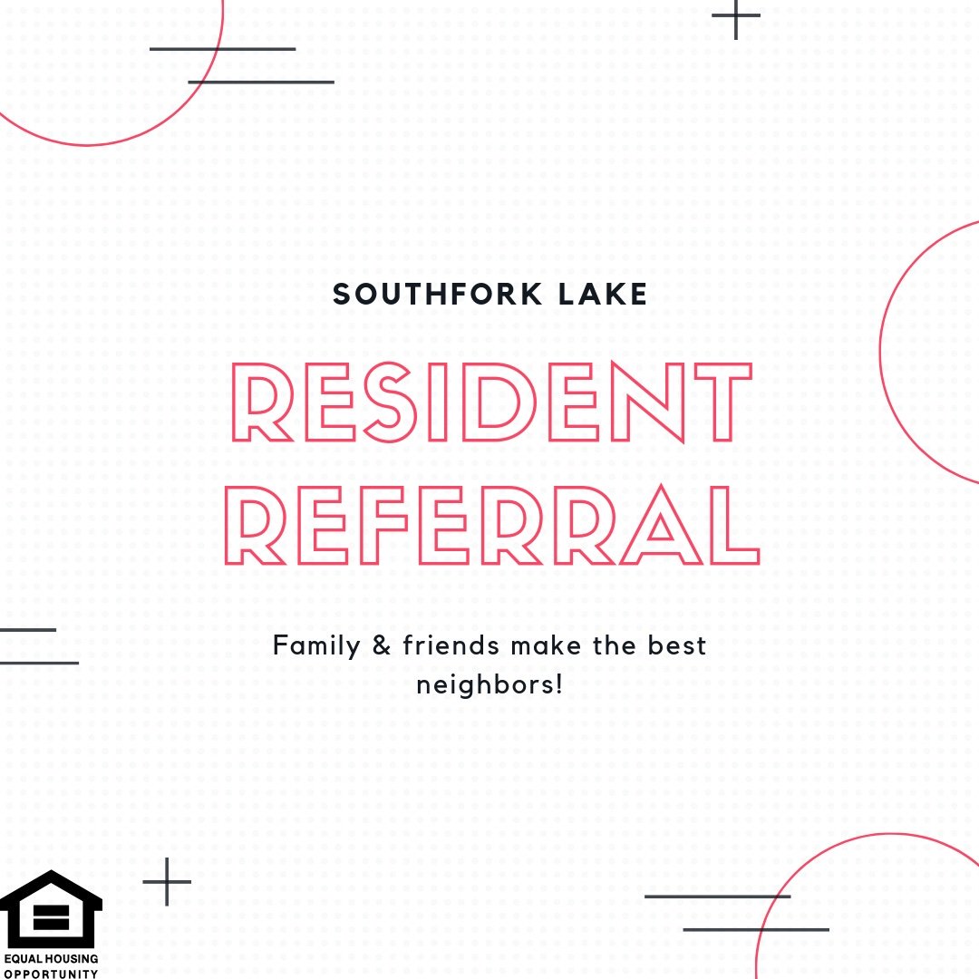 If you refer someone and they join our community then you get $750 off one months rent! Refer all your family and friends to Southfork Lake and everyone will be happy! #ManvelLiving #ResidentReferral #YourHomeOurPassion #PearlandLiving #SpaciousFloorPlans #LeasingSpecials