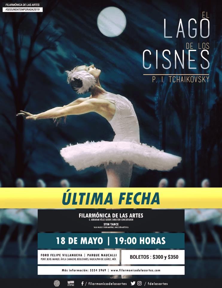 Función de Gala
El Lago de los Cisnes
18 de mayo • 19:00 horas #ForoFelipeVillanueva
Presentado por Filarmónica de las Artes