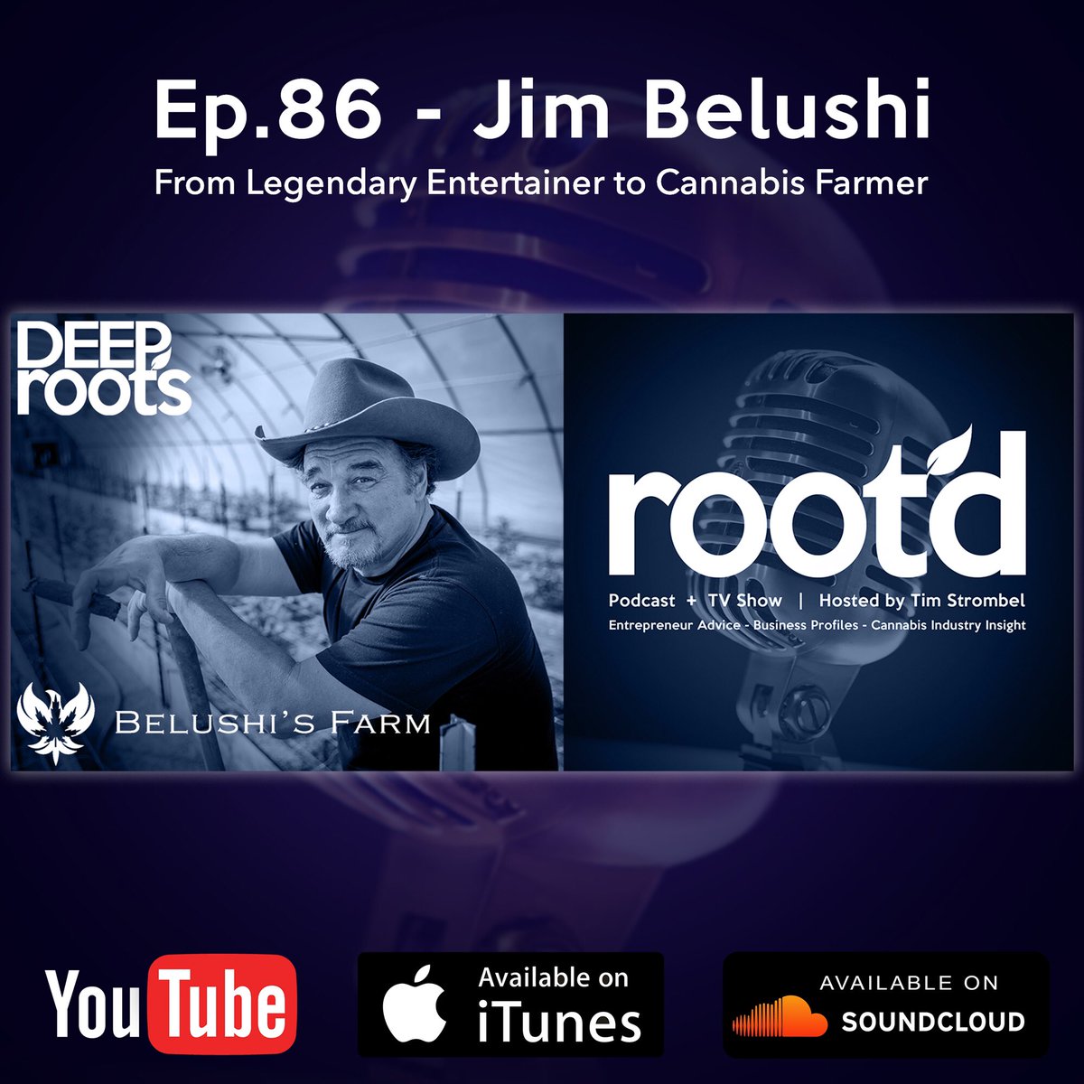 stayrootd's tweet photo. *NEW* Rootd Podcast features entertainment legend @JimBelushi talking about SNL, Captain Jack, and his belief in the medicine and spirituality around that cannabis plant that can help so many people. https://t.co/rAQfkqSLtx https://t.co/DWs9aSus6d