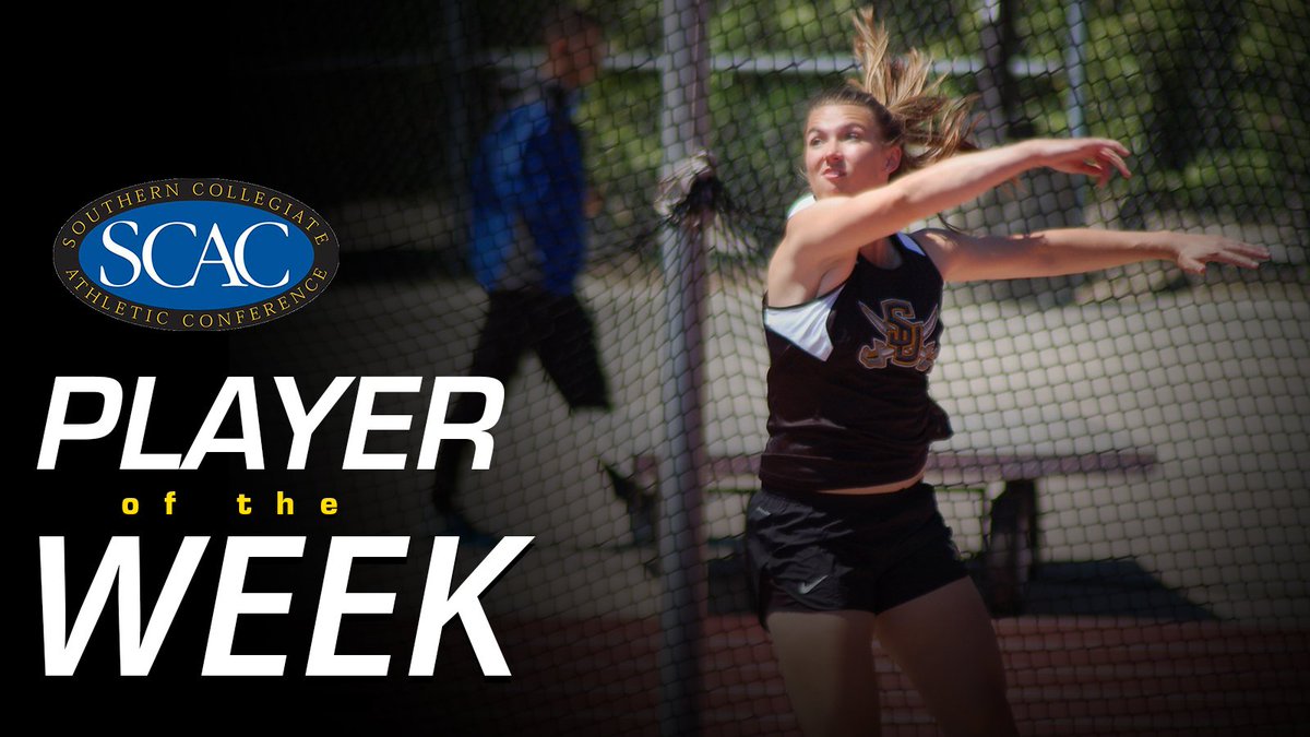 SUPirates's tweet photo. Junior Hannah Bruce Earns #SCAC Field Athlete of the Week!!
#HereWeGoBucs #SCACpotw #SUPirates https://t.co/DAdrhCWKf2
