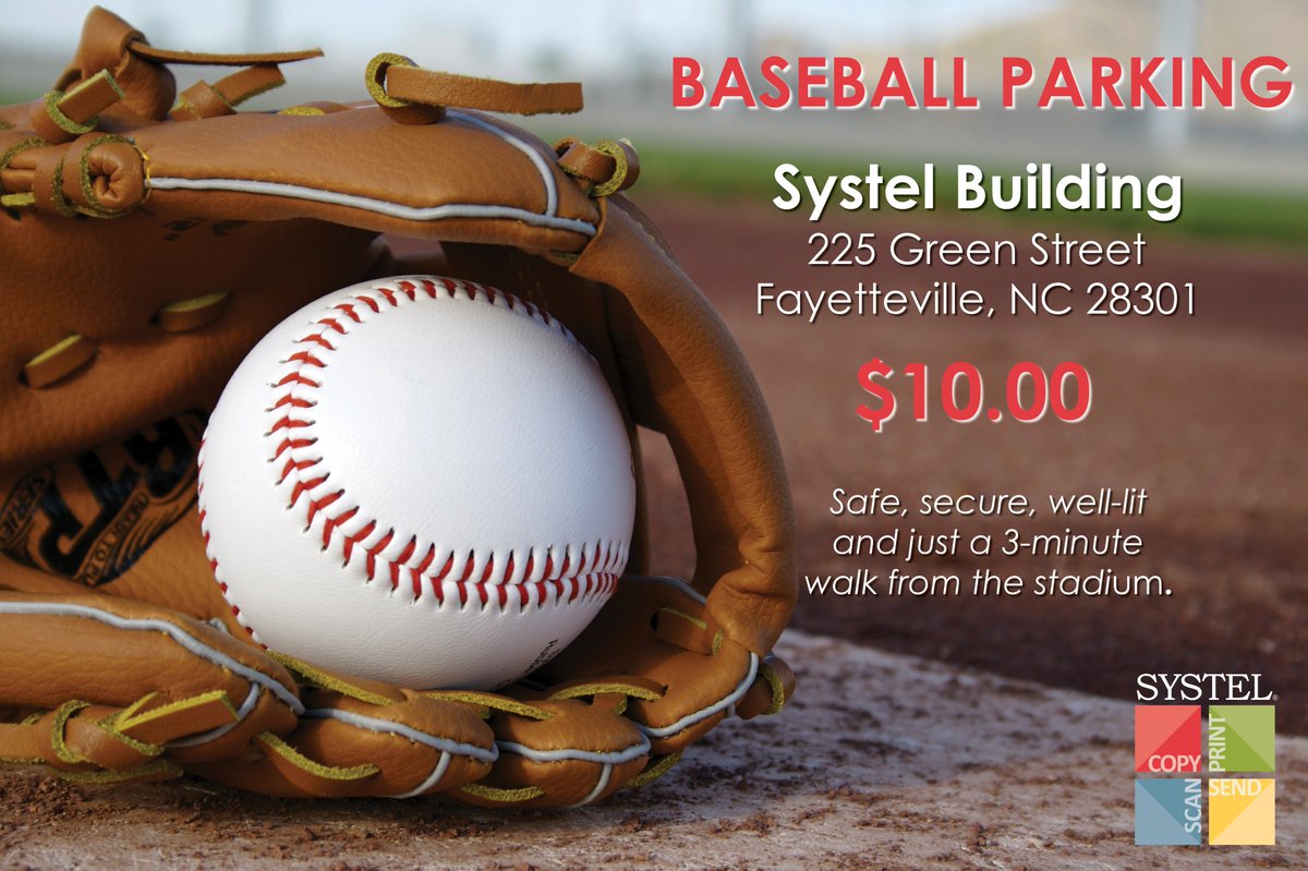 We don't know about you, but we're excited about the <a href="/WoodpeckersNC/">Fayetteville Woodpeckers</a> Opening Game at <a href="/SegraStadium/">Segra Stadium</a> tomorrow evening!

If you're looking for somewhere to park, the Systel Building has 223 spaces open to the public that are waiting for you, so stop on by!