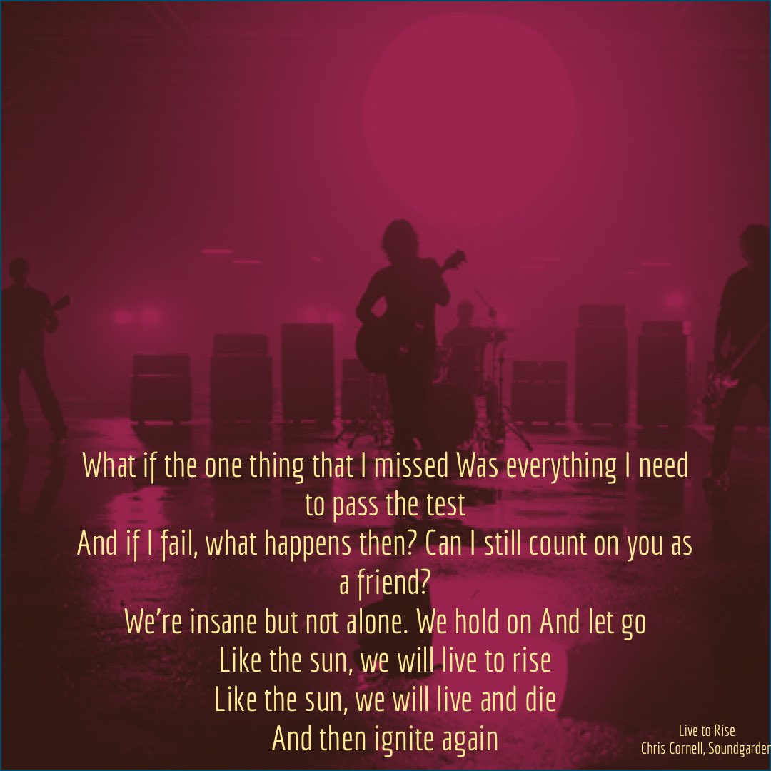 LegacyOfChris's tweet photo. “Live to Rise” by Soundgarden was released on April 17, 2012
https://t.co/Xbpy0GztXU
#Soundgarden #ChrisCornell #LiveToRise #Avengers
Soundgarden - Live to Rise (From Marvel's THE AVENGERS) - Official Video https://t.co/1jxIJ7WmYf via @YouTube https://t.co/gf1dnRodP7