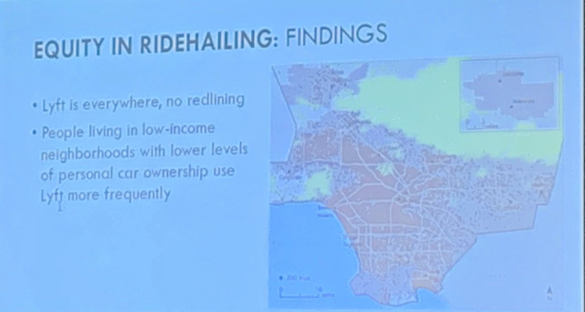 lonnystern's tweet photo. Dr. Anne Brown of @uo_transport discussing equity in #ridehailing: 1) high use rates in low income areas 2) taxis 73% more likely to cancel on black riders 3) NOT reducing demand for #parking β may be accommodating more travel to parts of cities. #EmergingMobilitySummit https://t.co/uoVBEWJL4E