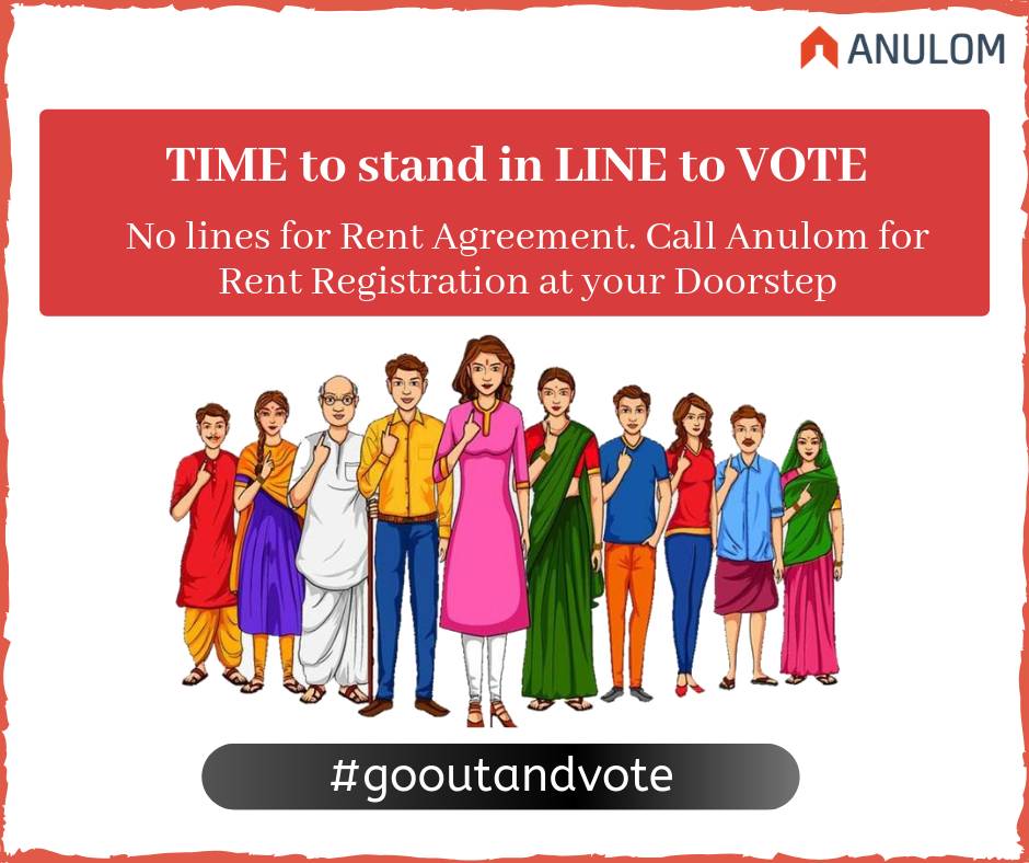 Anulom_Tech's tweet photo. Time to Stand in Line and Vote. 

For Rent Agreement Registration, don't Stand in Line, call ANULOM
Visit https://t.co/hSmEkbKquk for more details

#onlinerentagreement #onlinemarriageregistration #gooutandvote #digitalindia #anulom https://t.co/UuMgkc0UPK