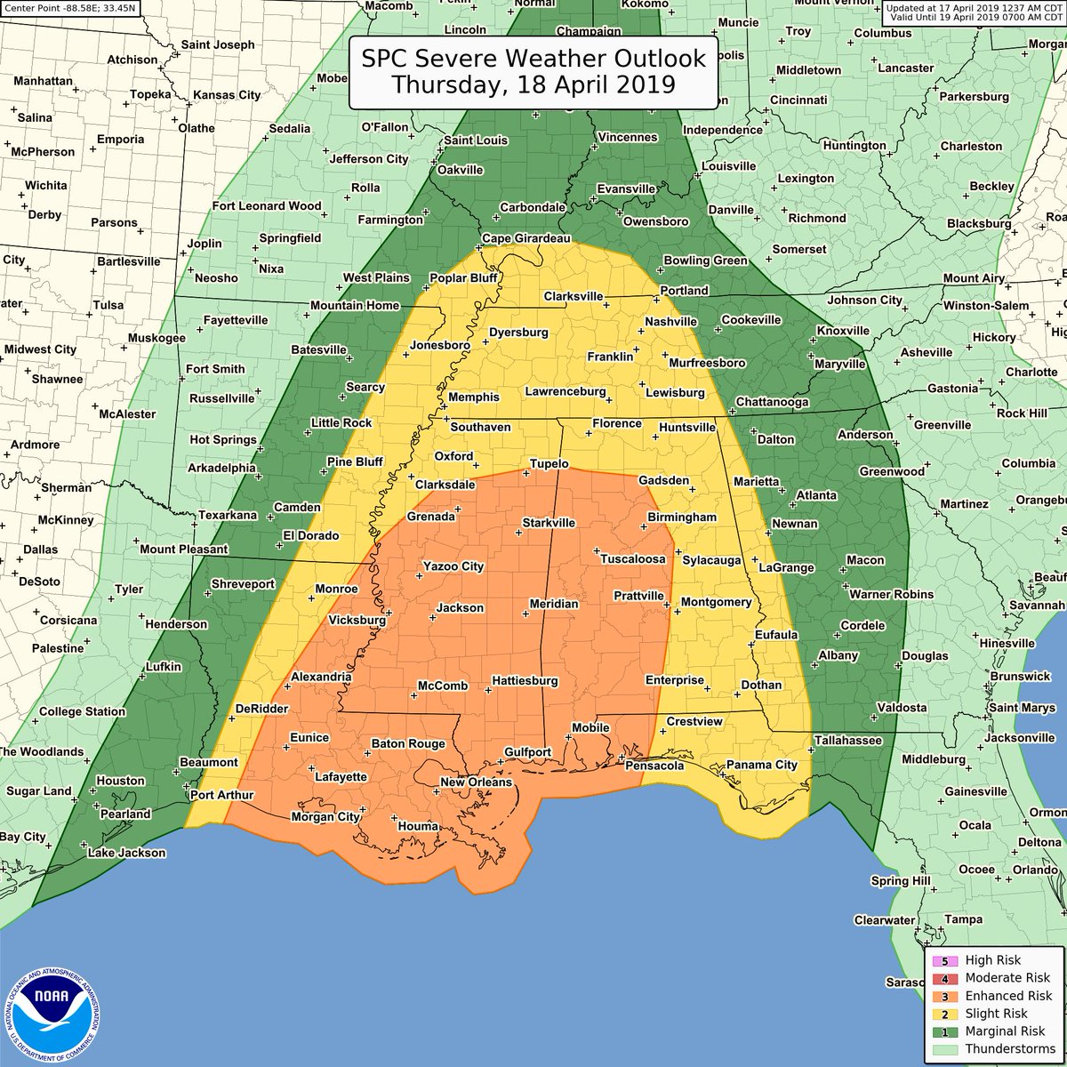 The severe weather threat moves east Thursday and Friday this week ...