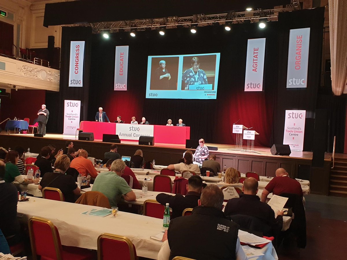 EISUnion's tweet photo. EIS delegate Anne-Marie Harley speaking to Emergency Motion on FE pay dispute, where lecturers have been offered 2% over 3 years. The Motion, calling on Scottish Government to intervene to help resolve the dispute, won the overwhelming support of @ScottishTUC delegates #stuc19 https://t.co/F5KnsPZp6h