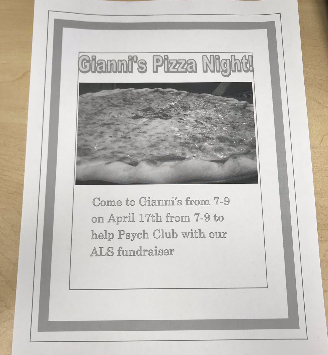 psyched4fsu's tweet photo. Gianni’s fundraiser tonight from 7-9 make sure to mention psych club and some of the proceeds will go to our ALS fundraiser! We will be holding our meeting there tonight at 7pm also! See you there! https://t.co/sGDmihtlxX