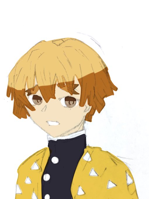 フィーさんがTwitterに投稿した我妻善逸(鬼滅の刃)のイラスト。
