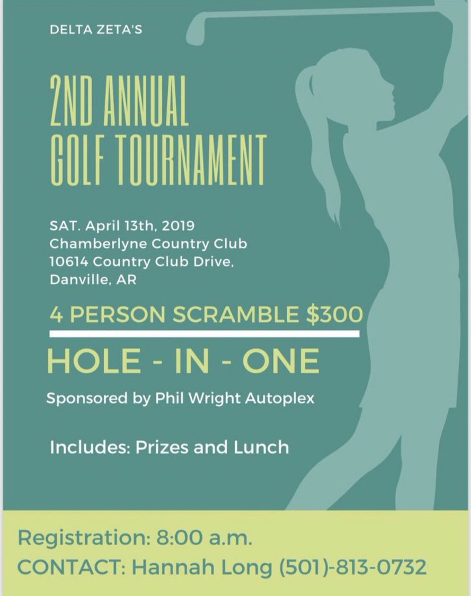 RESCHEDULED‼️ New Date- April 28! Contact @hannahlong99 if you’re interested in making a team!  Lots of prizes and lunch provided! #golftournament