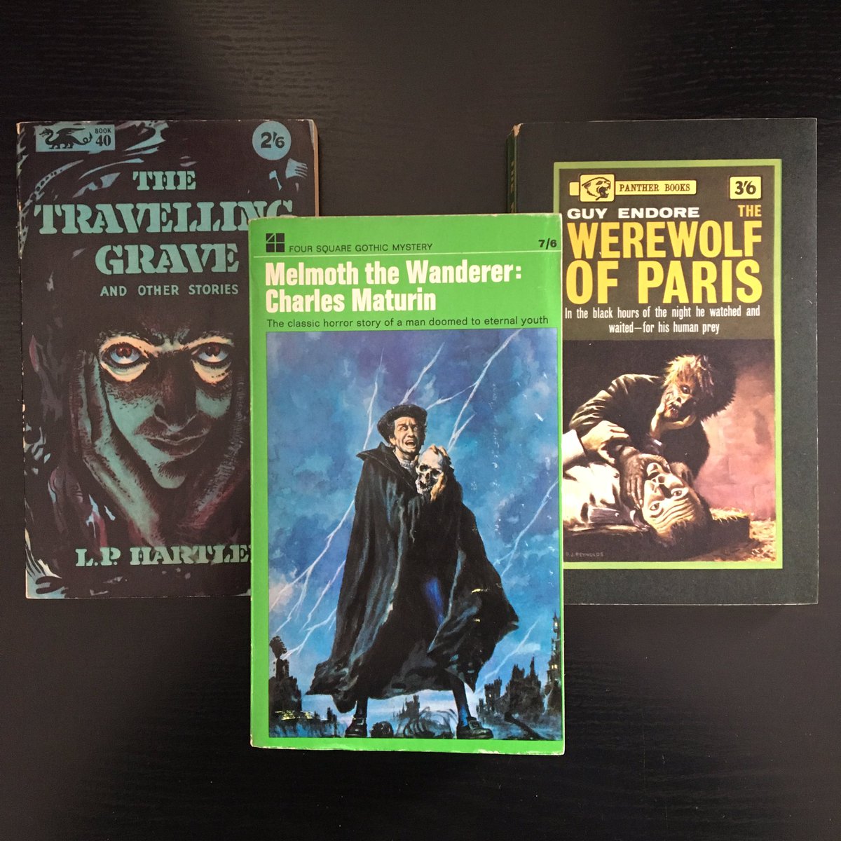 A trio of hard to find classics and all 1st paperback editions.
alldatalostbooks.co.uk
#hplovecraft #weirdtales #horror #goodreads #weirdfiction #whattoread #horrorbooks #vintagehorror #horrorfiction  #alldatalostbooks #bookish #werewolf #lphartley #guyendore #charlesmaturin