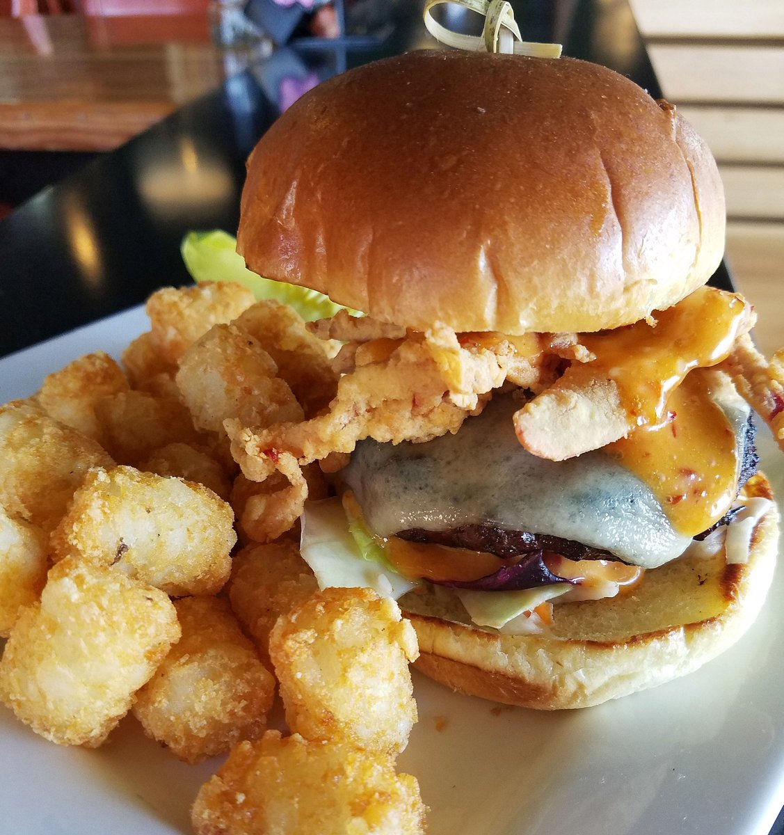 It's Wednesday Burger N Brew! Today we have a Sweet Chili #burger for $10! And don't forget to add your favorite #brew for only $2! #seadogbrewing #seadogbangor #bangor #bangormaine #mainerestaurants #BangorME #BurgerNBrew #lunchisserved #sweetchiliburger