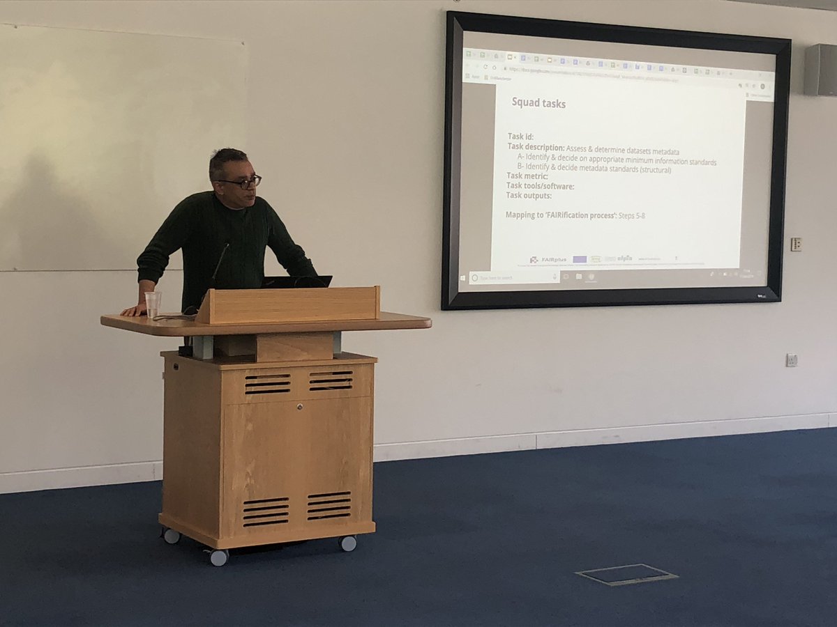 FAIRplus_eu's tweet photo. Day two of the first #FAIRplus squad meeting on @wellcomegenome campus in Hinxton. We are working to increase the FAIRness of data from @IMI_JU projects ReSOLUTE, #ND4BB, eTOX and #OncoTrack. See more: https://t.co/e1cLcxFtRA #FAIRplus #FAIRdata https://t.co/oWgXzjXgOj