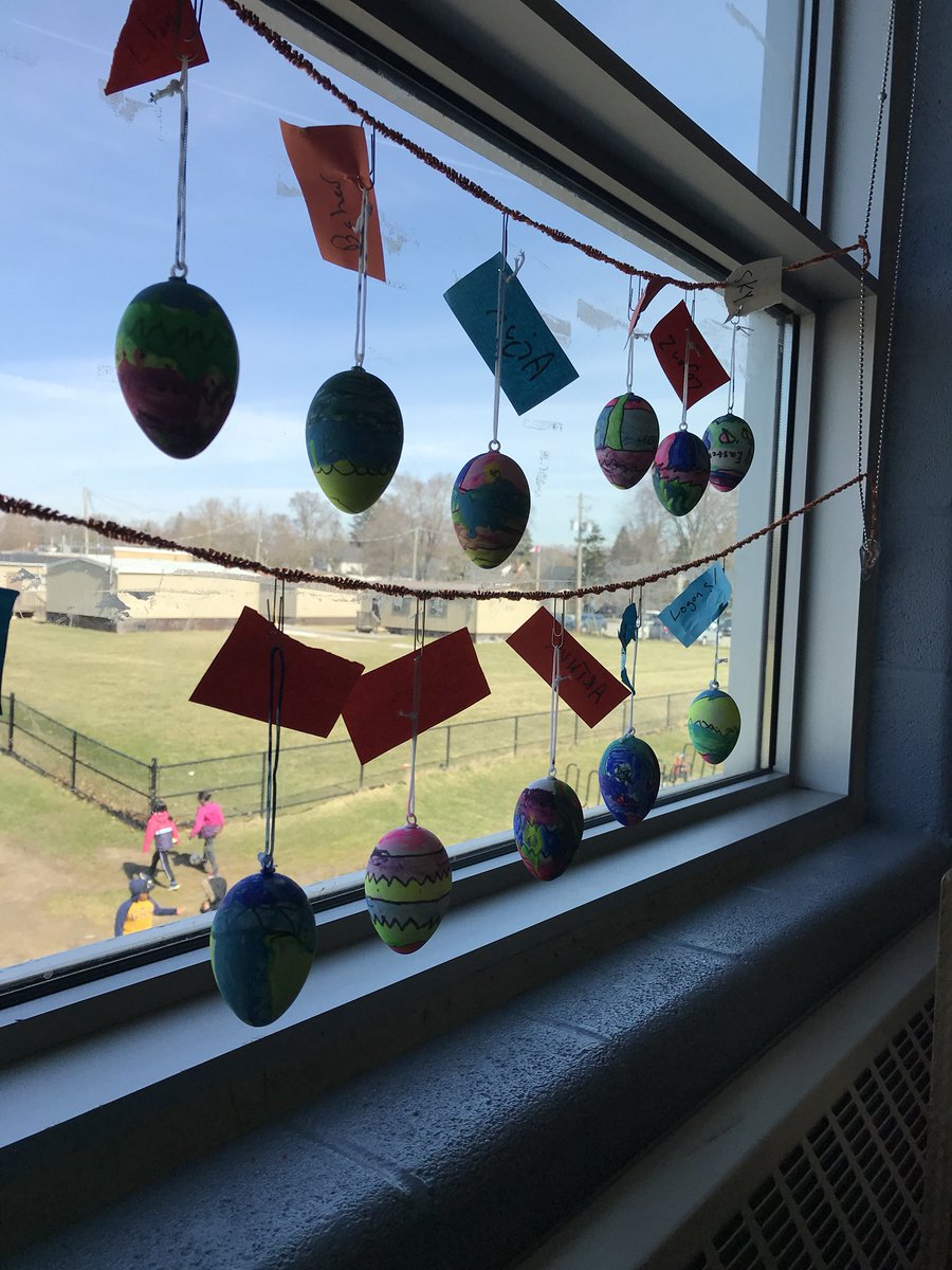 Sharing the tradition of painting Easter eggs. What creativity 2C!